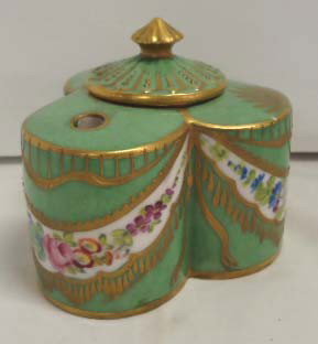 HP China Ink Well & Pen Holder: 3" Tall