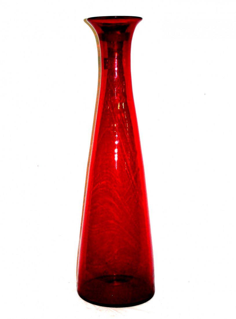 75G Red Blenko Tall Form Floor Vase Jul 02, 2011 Martin Auction Co
