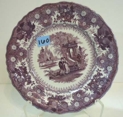 Mulberry Staffordshire Plate, "Milanese Pavilion": 9 1/4"