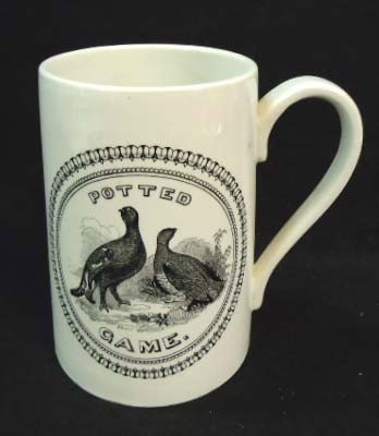 Ironstone Potted Game Stein: 5 1/2"
