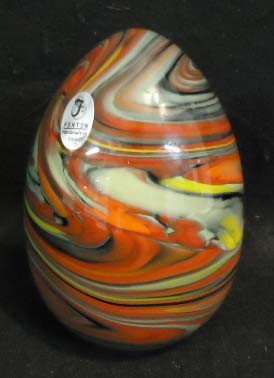 Fenton "Crayons" Art Glass Egg: 5"