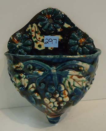 Majolica Wall Pocket: 9" x 7"