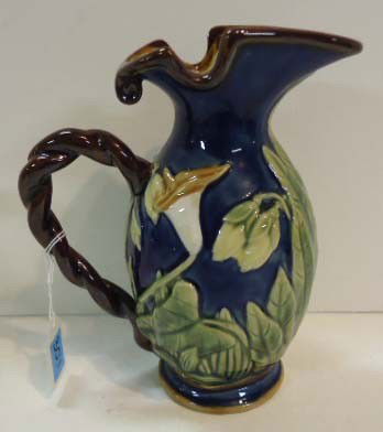 Majolica Pitcher Mkd. Made in China: 8 3/4"