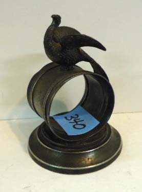 Victorian Peacock Figure Napkin Ring: 3 1/2"