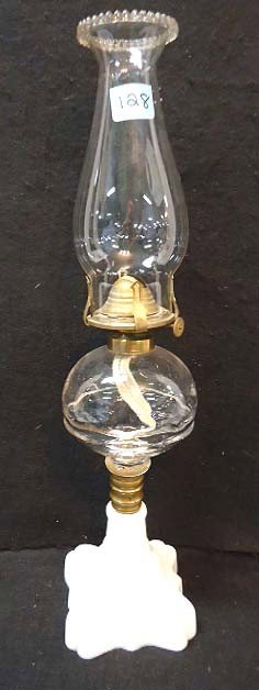 Ring & Punty No. 1 Oil Lamp w/ No. 40 Base: 9 3/4" To Top of Collar