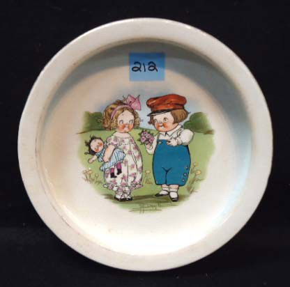 G.G. Drayton Childs Plate, Buffalo Pottery: 7 3/4"