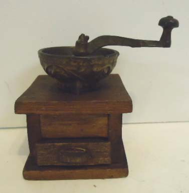 Miniature Coffee Grinder: 3 1/2" x 2 1/2" x 2 1/2"