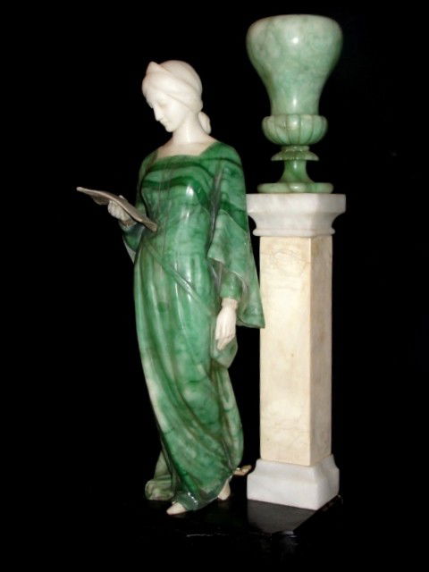 Italian Alabaster Figure Beatrice Portinari
