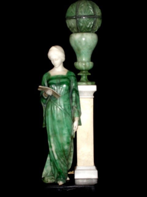 Italian Alabaster Figure Beatrice Portinari - 2
