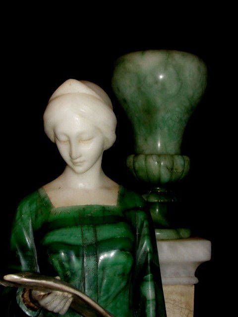 Italian Alabaster Figure Beatrice Portinari - 3