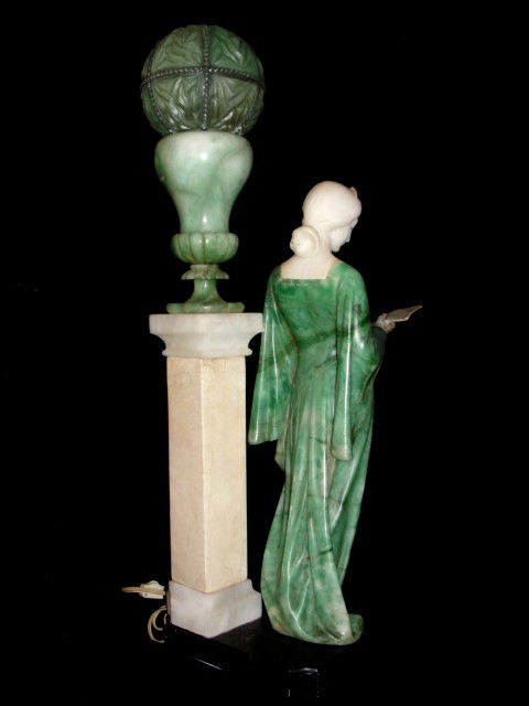 Italian Alabaster Figure Beatrice Portinari - 8
