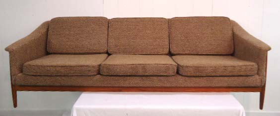 Mid Century Danish Sofa: 26"T x 87"L x 31"D