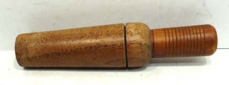 Unknown Reelfoot Duck Call: Call, maker unknown, Reelfoot style, metal reed, signed on insert, "Nat Porter, Newbern" 5 1/2"