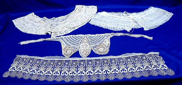 4 Early Tatted Lace Collars: 4 Pc.