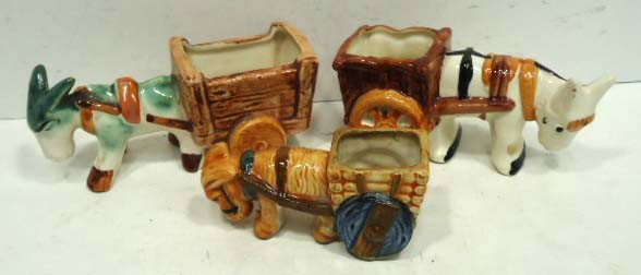 Occ. Japan 3 Donkey & Carts: 4"-5 1/2"