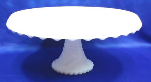 Milk Glass Cake Stand: 12"