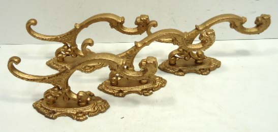 Set of 4 Iron Halltree Hooks: 3' X 7"- Lions Heads