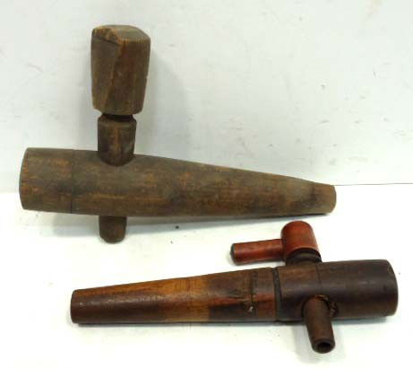 2 Wood Beer or Barrel taps: 7" & 8"