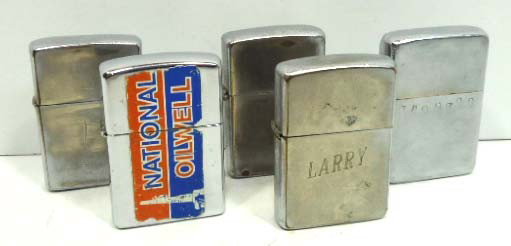 5 Zippo Cigarette Lighters: 5 Pc.