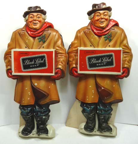 2 Black Label Plastic Adv. Figures: 23"