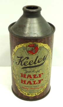 Cone Top Keeley Half & Half Beer Can: 5 5/8"