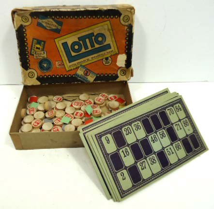Milton Bradley Lotto game: 4 1/4" X 6 1/2"
