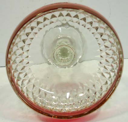 Ruby Flash Diamond Point Compote - 2