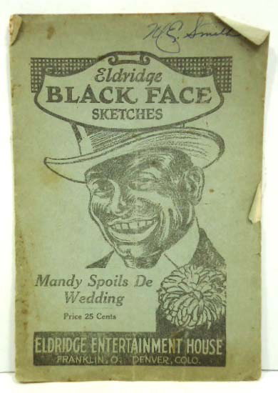 1922 Eldridge Black Face Sketches Book: 5 1/4" X 7 1/2"