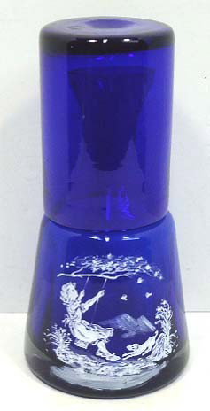 Cobalt mary Gregory Water Set: 9 1/4"