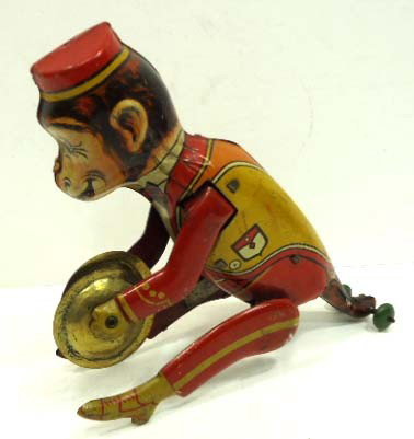 Key Wind Tin Litho Monkey W Cymbals: 8"