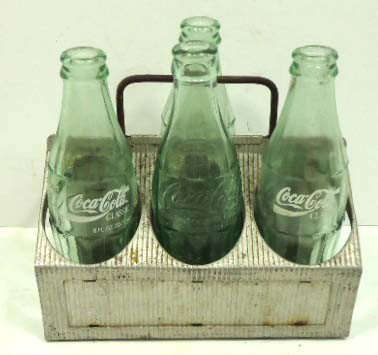 Coca Cola Carrier W/ 6 Bottles: 7" X 8"