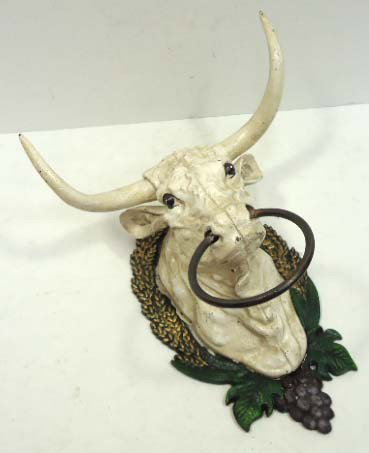 Cast Iron Bull Towel Holder: 9 1/2" X 12"