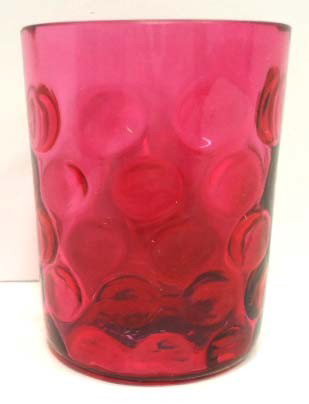 Vict. Cranberry Thumbprint Tumbler: 3 5/8"