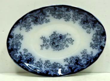 Flow Blue Platter: 8"- Ormonde