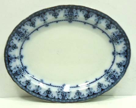 Flow Blue Platter: 11 3/8"- Countess