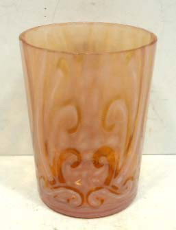 Apricot Opalescent Swirl Vict. Tumbler: 3 5/8"