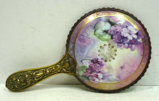 H.P. Porc. Hand Mirror: 9 1/2"