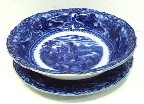 Mintons Flow Blue Lettuce Drainer & Under-Plate: 8"