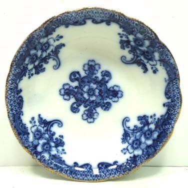 Flow Blue Bowl: "Lusitania", 9"
