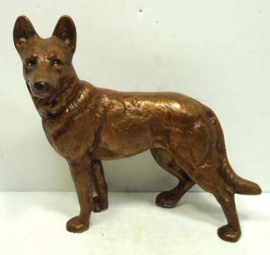 Cast Iron Doorstop of German Shepherd: 9" x 10"