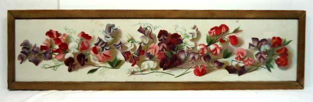 Yard Long Print Sweet Peas: 10" x 37 1/2"