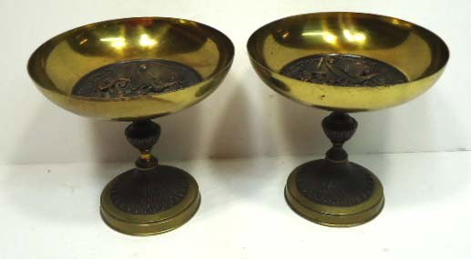Pr. Bronze Compotes: 5 1/2"