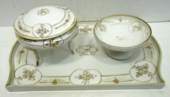 3pc Nippon Dresser Set: Tray is 11"