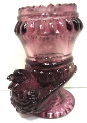 Amethyst Toothpick Holder w/ Bird: 2 3/4"T