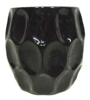 Black Glass Toothpick Holder: 2 1/4"