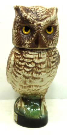Jim Beam Owl Decanter: 10" T