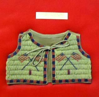 N. Plains Sioux Style Beaded Infant Vest: 5" x 8 1/4"