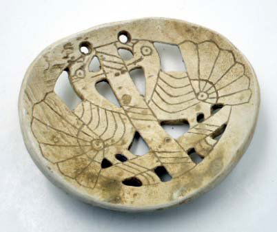 Turkey Shell Gorget: 3" x 3 1/4" Ex. Ray Snyder