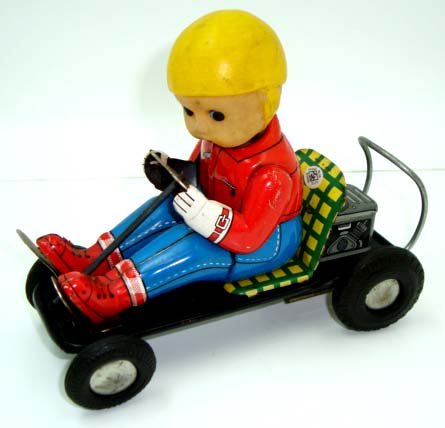 Japan Tin Friction Go Kart: 5" x 6"