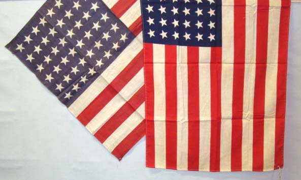 2 US 48 Star Flags: 22" x 34" & 24" x 31"